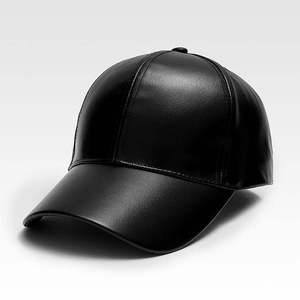 Gorra de Béisbol de Cuero Negra Unisex, Ajustable, Estilo Casual, para las Cuatro Estaciones - Product Image 3