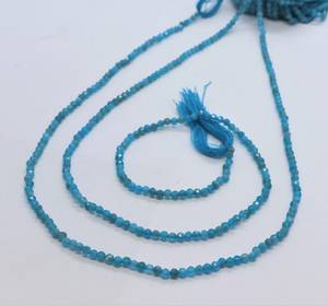 Perles d'apatite bleu néon naturel facettées en forme de rondelle 2 mm, perles de pierres précieuses d'apatite pour la fabrication de bijoux, prix de gros, achetez en gros maintenant - Product Image 6