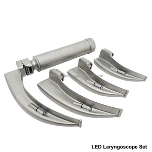 Ensemble de laryngoscope électrique LED Macintosh avec 4 lames courbées en acier inoxydable, certifié CE ISO, OEM ODM, vente en gros ORL - Product Image 2