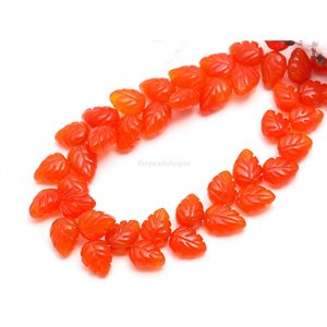 Cuentas de piedras preciosas de cornalina en forma de hoja, cuentas de piedras preciosas de cornalina natural talladas a mano de 10-11 mm para la fabricación de joyas y accesorios de bricolaje. - Product Image 4