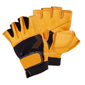 Gants de musculation en cuir de qualité supérieure, antidérapants, avec sangle de poignet réglable, professionnels, unisexes - Product Image 1