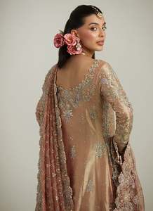 Modern Beaded Bridal Dress Long Sleeve Floor Length <b>Wedding</b> Gown with <b>Shawl</b> for Pakistani and Indian Women - Product Image 4