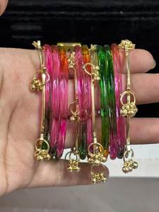 Jelly <b>Bangles</b> Sets Women Elegant Style Indian Handcrafted Churiyan <b>Glass</b> <b>Bangles</b> Jewelry Silver Plated Wedding Trendy Geometric - Product Image 5