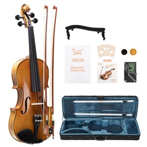 Glarry GV403 Kit per violino acustico 4/4 opaco cassa quadrata naturale 2 archi 3 1 sintonizzatore digitale generatore di toni corde Extra - Product Image 1