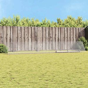 Jaula para Pollos de Acero Galvanizado 255.91 X 39.37 X 33.46 Pulgadas, Jaula para Animales Plateada 255.91 X 39.37 X 33.46 Pulgadas - Product Image 1