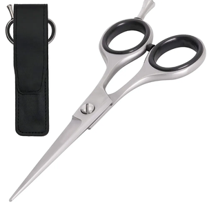 Tijeras de barbero de acero inoxidable con mango, cuchilla recta afilada como una navaja, para cortar el pelo, con estuche, herramienta de belleza - Product Image 2