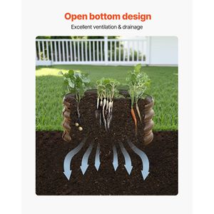 Bac de jardin surélevé en métal galvanisé pour extérieur, lot de 3, 2 x 2 x 1 pi, grand bac à plantes avec fond ouvert - Product Image 6