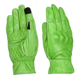 Guantes de moto más vendidos para hombre, color verde, con protección en los nudillos, guantes para motocicleta con pantalla táctil y puño elástico - Product Image 1