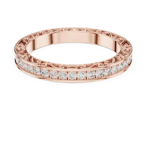 Synthetic Diamond 0.50 CTW E Color Round Brilliant 18K Solid <b>Gold</b> <b>Vintage</b> Scroll Engraved Band Luxury Unisex <b>Ring</b> - Product Image 5