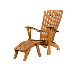 Ensemble de chaises longues d'extérieur en teck massif de qualité supérieure avec ottoman, meubles de luxe pour piscine, patio, jardin, hôtel, resort - Product Image 3