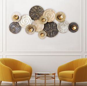 Metal <b>Wall</b> <b>Art</b> Set Abstract <b>Geometric</b> Circle Design Modern Contemporary Handmade Customizable Frame <b>Wall</b> Hanging Home Decor - Product Image 3