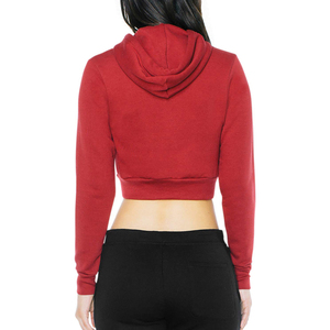 Hot Selling Customized Color Printed Stand Collar Fleece <b>Crop</b> <b>Top</b> Hoodies for Winter Plus Size - Product Image 6
