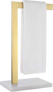 Moderno Soporte de Toallas en Forma de T, Dorado/Plateado, Metálico, para Baño, con Base Resistente - Product Image 3