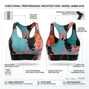 Customized Printed Design Sports <b>Bra</b> High Support Workout Gym Fitness Yoga Running Breathable Stretch Soft Comforts Sports <b>Bra</b> - Product Image 2