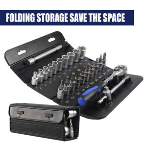 Jeu de douilles compact de 23 pièces en acier Cr-V 1/4 DR. Clé à cliquet avec étui inclus OEM disponible Multi-usages Fabriqué à Taïwan LEMATEC - Product Image 6