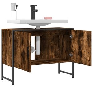 Mueble de Baño con Lavabo de Madera de Roble Ahumado Mediano, Producto de Muebles de Baño - Product Image 4