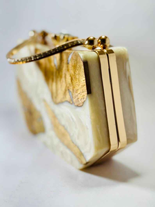 Handcrafted Waterproof Eco-Friendly Pearl Embellished Resin Clutch Customized Shape Model Pattern Fashion Elegant Mother's Day - Product Image 2