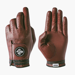 Guantes de golf lisos a precio mayorista para imprimir logotipo personalizado, parte trasera de cuero auténtico, ajuste cómodo, transpirables, proveedor de guantes de golf deportivos. - Product Image 1
