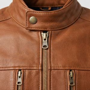 แจ็คเก็ตหนังแท้สำหรับขี่มอเตอร์ไซค์คุณภาพดีที่สุดสำหรับผู้ชาย รุ่นใหม่ล่าสุดสำหรับฤดูหนาว พร้อมแผ่นป้องกันที่ถอดออกได้ สามารถสั่งทำได้ - Product Image 4