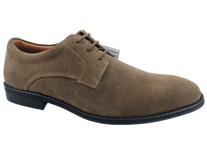Chaussures habillées pour hommes en daim marron, style Derby, à lacets, bout pointu, respirantes, semelle extérieure en caoutchouc antidérapante, pour le bureau et la carrière, toutes saisons, couleur unie - Product Image 1