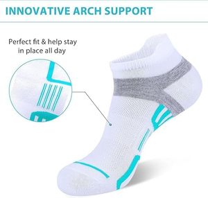 Calcetines tobilleros para mujer, 60% algodón, 37% poliéster, 3% elastano, ligeros, transpirables, de secado rápido, compresión CLASE 2, casuales, con puño elástico. - Product Image 2