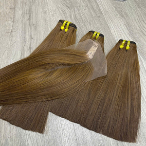 Cheveux humains vietnamiens couleur brun miel, lisses comme des baguettes, haute qualité, super double drawn, prix de gros - Product Image 1