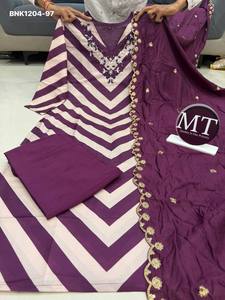 Tenue de soirée, nouvelle collection, Kurti-Pant & Dupatta en Chanderi avec broderies à la main, fabricant de Surat, exportateur de mode féminine. - Product Image 4