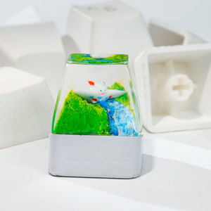 Keycaps Artisanat Forêt Mystique, Keycaps Artisanat Personnalisé, Keycaps Anime Mignons, Keycaps Verts, Ensemble de Keycaps, Keycaps en Bois - Product Image 4