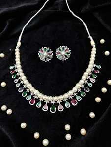 Exima - Juego de Collar y Pendientes de Diseño Victoriano Polki, Hecho a Mano, Chapado en Oro Antiguo, Latón de Alta Calidad, Regalo de Boda, Compromiso - Product Image 1