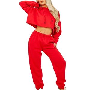 Conjunto de Sudadera Corta con Capucha para Mujer, Dos Piezas, Tejido Grueso, Ecológico, Casual, Tallas Grandes, Ajuste Holgado, Ropa Deportiva, Ropa de Estar por Casa, Ropa Urbana - Product Image 3