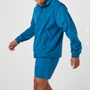 Solid Color Streetwear Lightweight Breathable Custom Design Hooded Printed Windbreaker Tracksuits - Product Image 5