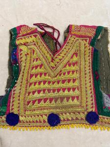 IIndian Vintage Handmade Neck Yoke Thread With <b>Mirror</b> ,Embroidery Work Applique Patch Sewing Craft.Big Vintage Banjara Neck Yoke - Product Image 3