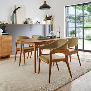 Chaise de salle à manger en teck de style moderne du milieu du siècle avec dossier incurvé - Product Image 6