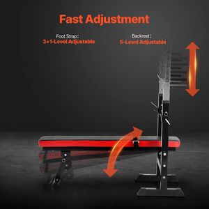 Panca per Allenamento di Forza Regolabile 400 lbs, per Palestra Domestica, Allenamento Completo del Corpo e Sit-Up - Product Image 4