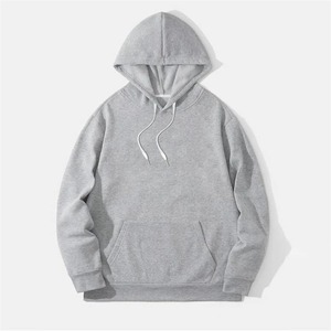 เสื้อฮู้ดผู้ชายสีพื้น ทรงปกติ ผ้าฝ้ายเฟรนช์เทอร์รี่ สวมใส่สบายๆ สำหรับฤดูใบไม้ร่วง สีดำ ขาว เบจ น้ำตาล เทา - Product Image 4