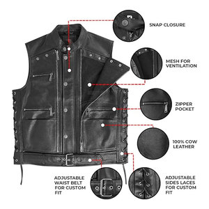 Chaleco de Cuero para Hombre, Diseño Moderno, Precio Económico al por Mayor, Cómodo y Transpirable, Hecho en Pakistán - Product Image 3