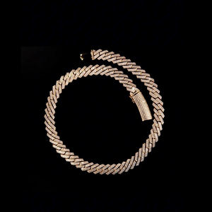 AMBER JEWELS Pulsera de tenis unisex chapada en oro de 18K con diamantes micro pavé de corte radiante, estilo hiphop, diseño de eslabones geométricos, IGI - Product Image 1