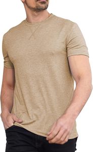 T-shirt tricoté à col en V et manches courtes 160g 180gsm, avec logo sérigraphié sur le devant, teinture unie, respirant, écologique, anti-boulochage, décontracté - Product Image 2