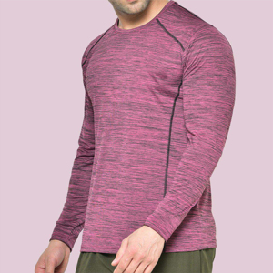 <b>Men's</b> Long Sleeve Knitted O-Neck <b>T</b>-<b>Shirt</b> Solid Color Regular Fit Quick Dry Sporty Style <b>Pink</b> <b>men</b> premium <b>t</b> <b>shirt</b> <b>men</b> - Product Image 5