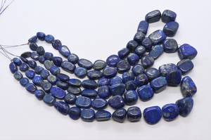 Perles de lapis-lazuli naturel AAA, forme de pépite lisse, 8-18 mm, perles de pierre précieuse lapis-lazuli bleu poli, 16 pouces, pour la création de bijoux - Product Image 6