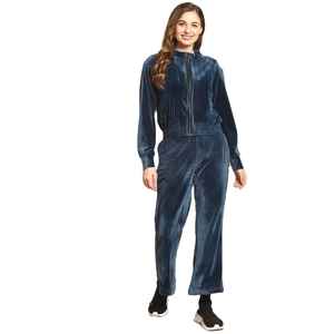 Solid International Two Piece <b>Velvet</b> Set Featuring Custom With Full Zipper <b>Jackets</b> And Soft Pants <b>Velvet</b> Track - Product Image 1