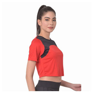 T-shirt court pour femme, en coton mélangé respirant, coupe courte, vêtements décontractés d'été, fabrication sur mesure avec taille et logo personnalisés - Product Image 5