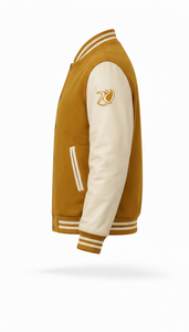 Vêtements d'extérieur unisexes de style américain vintage avec manches en cuir et broderies - Product Image 3