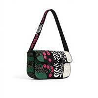 Sac à bandoulière mini pour femme en patchwork perlé, style bohème ethnique, fermeture à rabat brodée, toutes saisons
