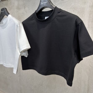 T-shirt court pour femme TITI, 100% coton, 305G, couleur unie, manches courtes, col rond, antibactérien, décontracté, tailles S-XL - Product Image 5