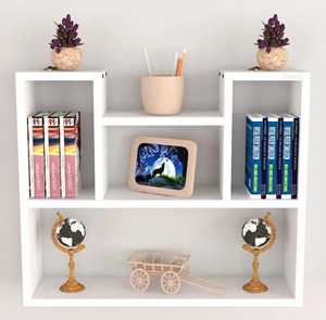 Moderno Soporte de Pared para Macetas de Madera Blanca, Ajustable, No Plegable, con Múltiples Compartimentos - Product Image 1