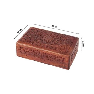 Caja de Joyería Tallada a Mano en Madera de Sheesham al por Mayor - Almacenamiento de Madera de Palisandro Indio - Product Image 2