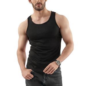 Camiseta sin mangas para hombre con cuello redondo de alta calidad, estilo informal, ropa deportiva transpirable, Color sólido de talla grande, verano personalizado, venta al por mayor - Product Image 1