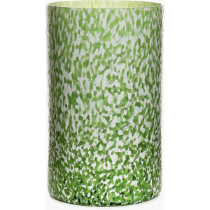 Vase décoratif en verre blanc et vert à multiples flocons pour la décoration intérieure et les centres de table - Product Image 1