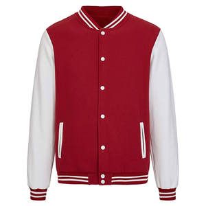 Chaquetas de Hombre al por Mayor con Parches Bordados en Chenilla Personalizados, Chaquetas Bomber con Mangas de Cuero, Chaquetas Varsity de Béisbol con Letras - Product Image 1